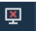 Screenshot of the disconnect icon from Splashtop. It is a small icon of a monitor with a red cross in the middle.